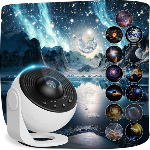 Galaxy Projector Night Light, 13-in-1 Star Projector for Bedroom, White