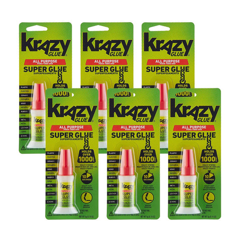 Krazy Glue Home & Office Brush-On Superglue, 5 g, Quick Dry, No-Clog Adhesive for Plastic, Ceramic, Wood, Rubber, Metal, Leather & More, Clear, Holds Over 1000 Lbs*