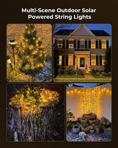 Minetom Solar Fairy Lights,33Ft 100 LED String Lights Outdoor with 8 Modes
