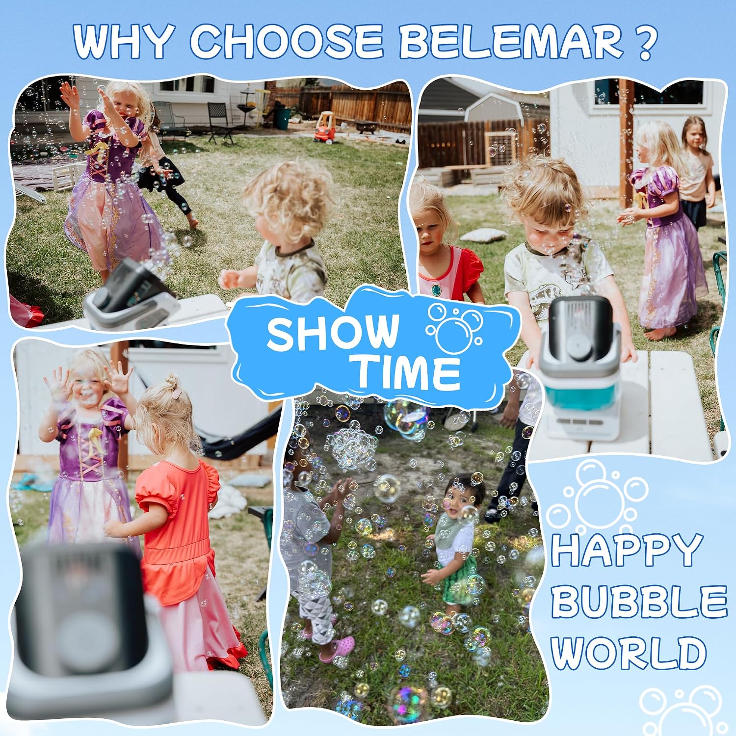 Upgraded Bubble Machine Outdoor Toys for Kids & Wedding Party