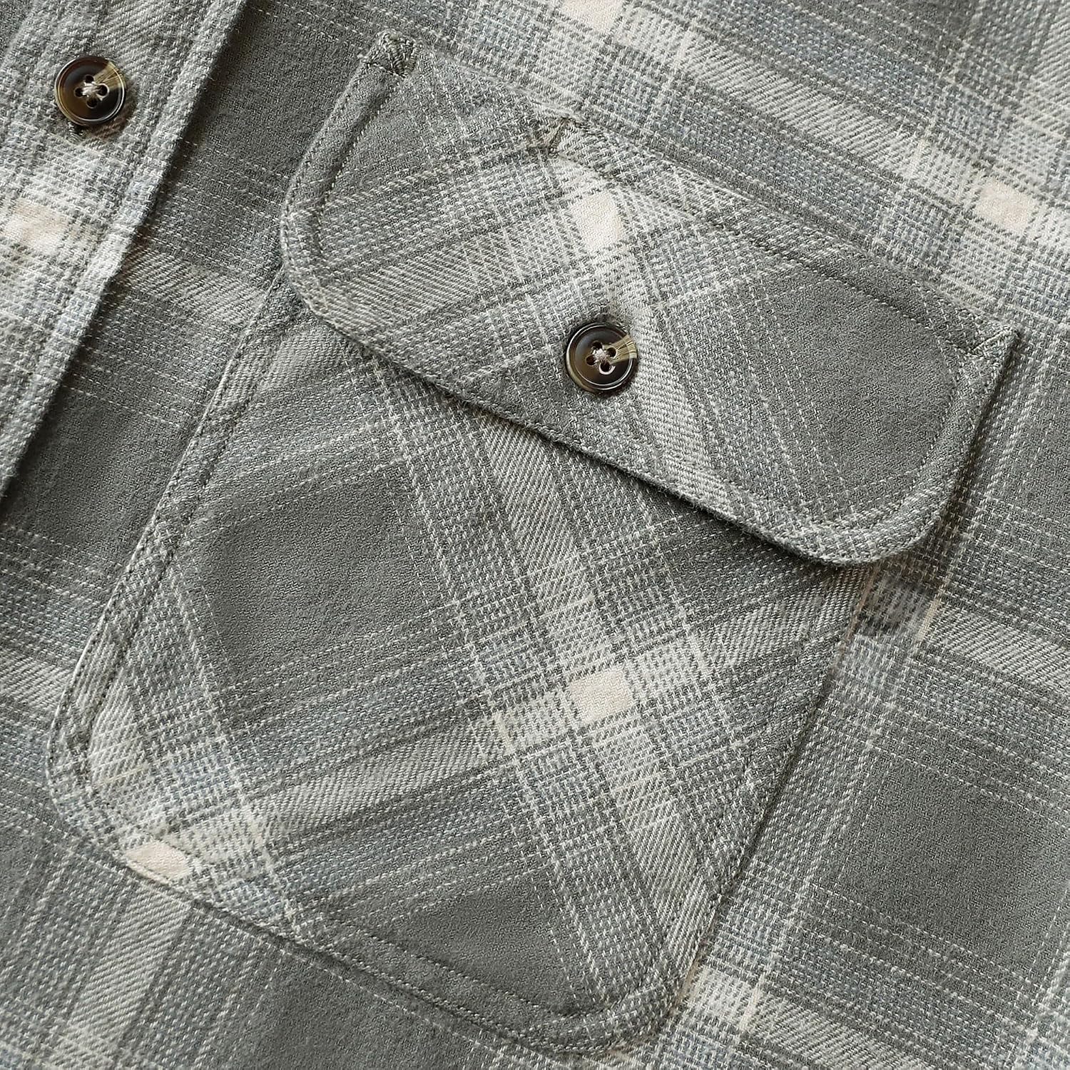 Dubinik® 6 oz Flannel Shirt for Men Plaid Cotton Brushed Utilit Casual