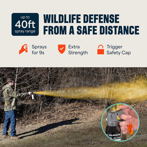 Mace Bear Spray - Guard Alaska Bear Deterrent Self Defense Spray, EPA Registered, 9 oz, Max Strength 20% OC, Up to 40ft Range, Great for Hiking, Camping, Hunting