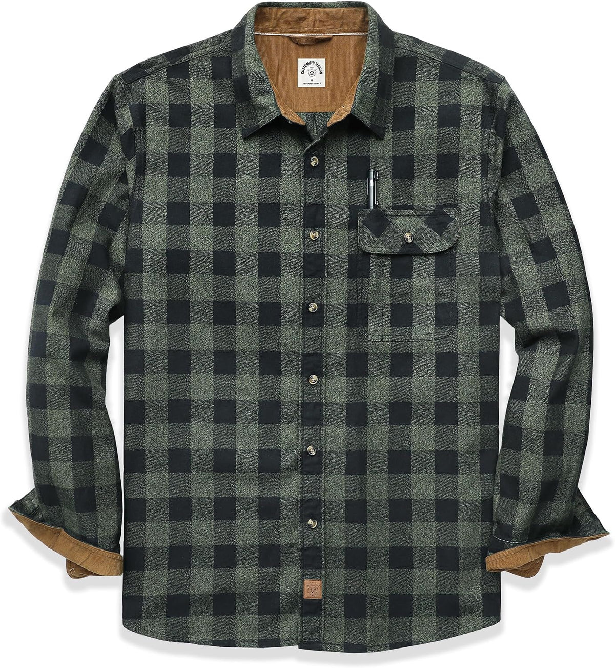 Dubinik® Flannel Shirt for Men Long Sleeve Casual Brushed 100% Cotton Vintage