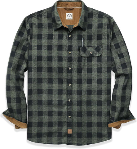 Dubinik® Flannel Shirt for Men Long Sleeve Casual Brushed 100% Cotton Vintage