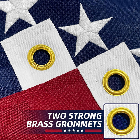Premium American Flag 3x5 Ft TearProof Series for Outside, Heavy Duty Outdoor，Longest Lasting, Super Tough Fade Resistant Spun Polyester, High Wind US Outdoor Flags Embroidered Stars, Sewn Stripes, Brass Grommets