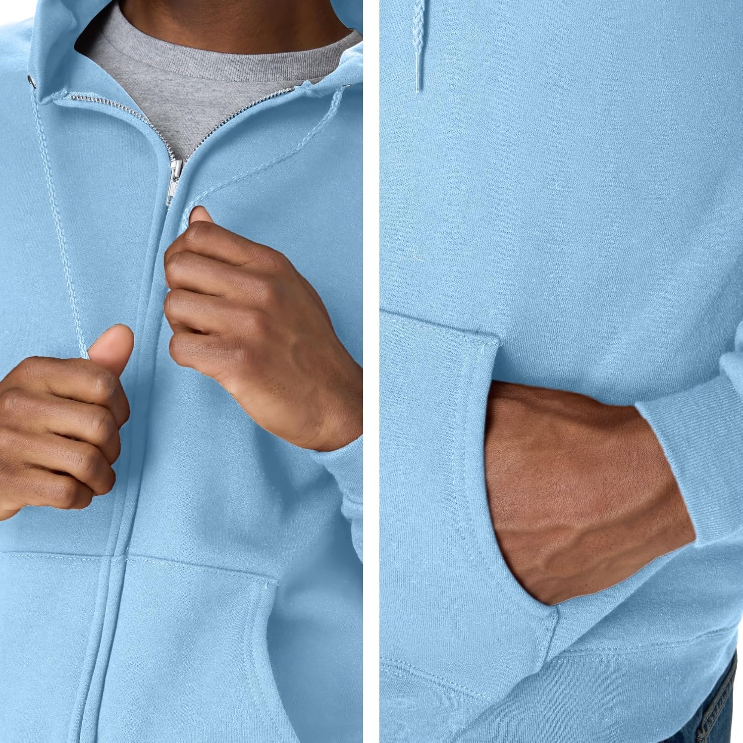 Hanes Men's Zip-up Hoodie, Ecosmart Fleece Full-zip Hoodie for Men, Hooded Sweatshirt