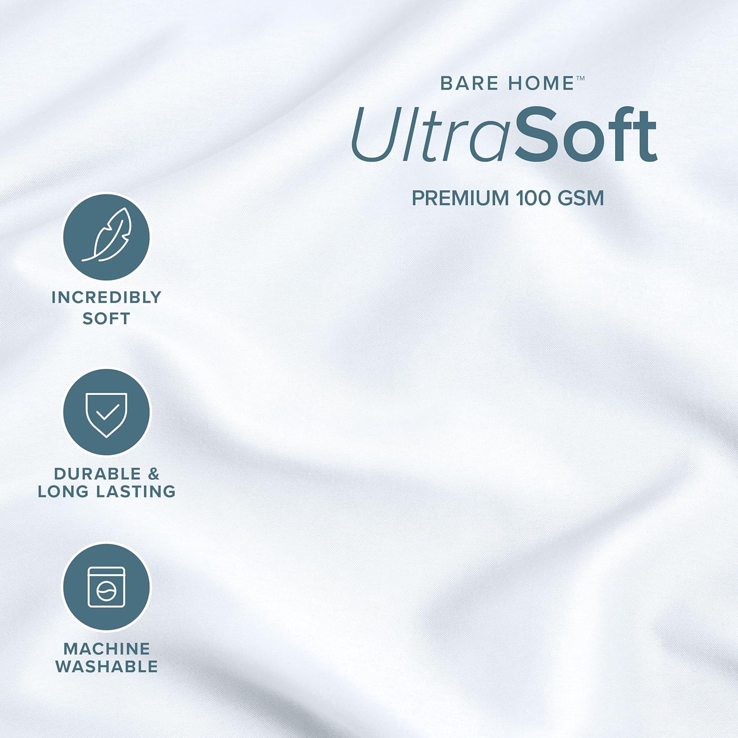 Bare Home Pillowcases Open End (Standard Set of 2, White)