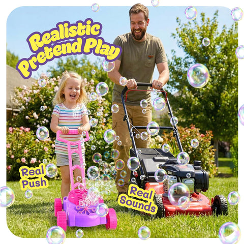 ArtCreativity Bubble Lawn Mower for Toddlers 1-3, Bubble Machine for 1-Year-Old Girl Gifts, Toddler Outdoor Toys for 2-Year-Old Girl Birthday Gift, Push Summer Gardening Toys for Toddlers Age 1 2 3 +