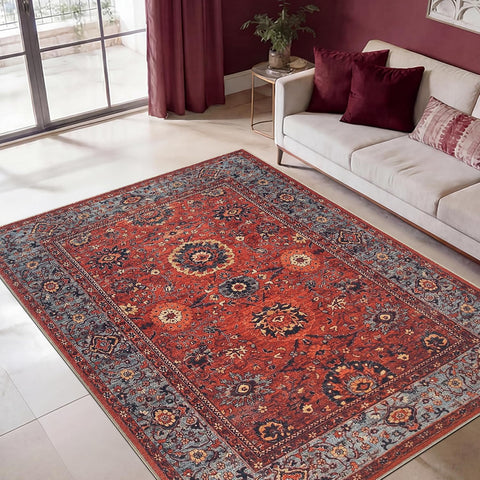 Keen Home Design Vintage Washable Area Rug, Non-Slip Low Pile, 4x6