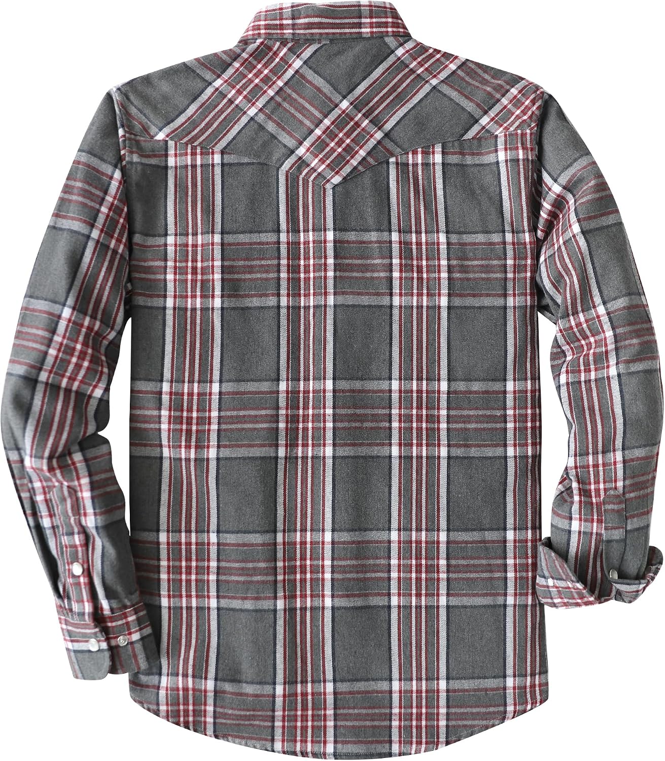 Dubinik® 6 oz Flannel Shirt for Men Pearl Snap Western Cowboy Long Sleeve