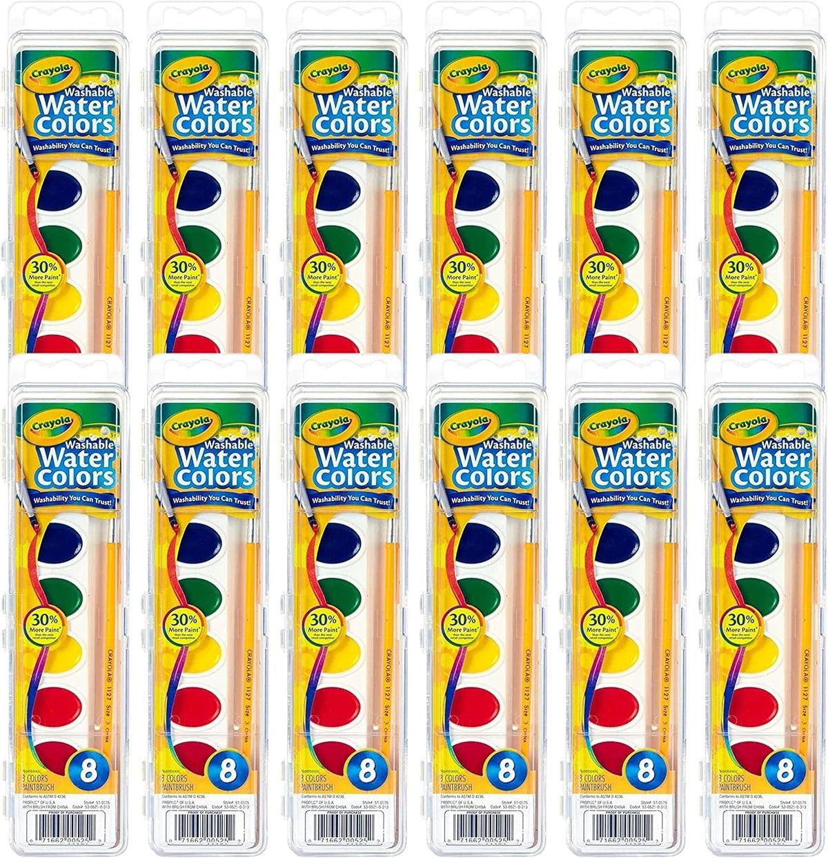 Crayola Washable Watercolor Paint Sets, Bulk Art Supplies for Teacher 12ct