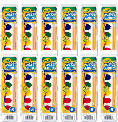 Crayola Washable Watercolor Paint Sets, Bulk Art Supplies for Teacher 12ct