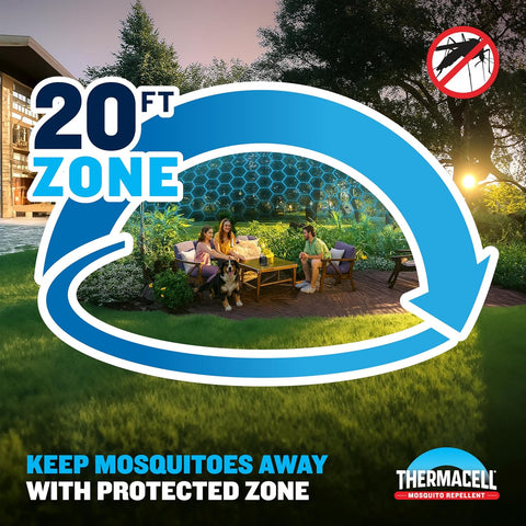 Thermacell E-ZoneGuard Patio Max Mosquito Repellent 12Hr Bat + Chrging Dock