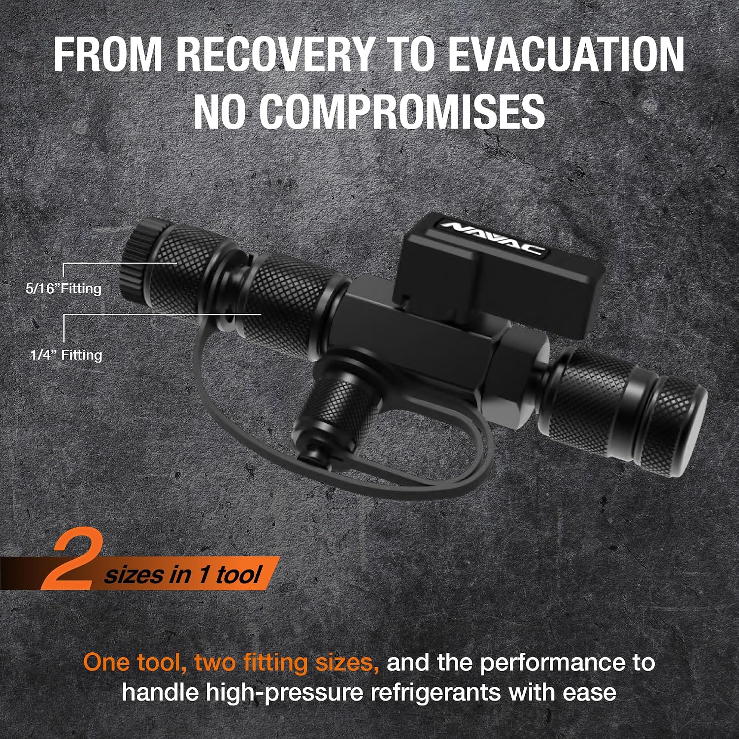 NAVAC NVR2 Valve Core Removal Tool - 1/4 & 5/16 in, 20 Micron Rated