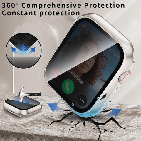 Privacy Case with Screen Protector for 44mm Apple Watch SE3 2 1
