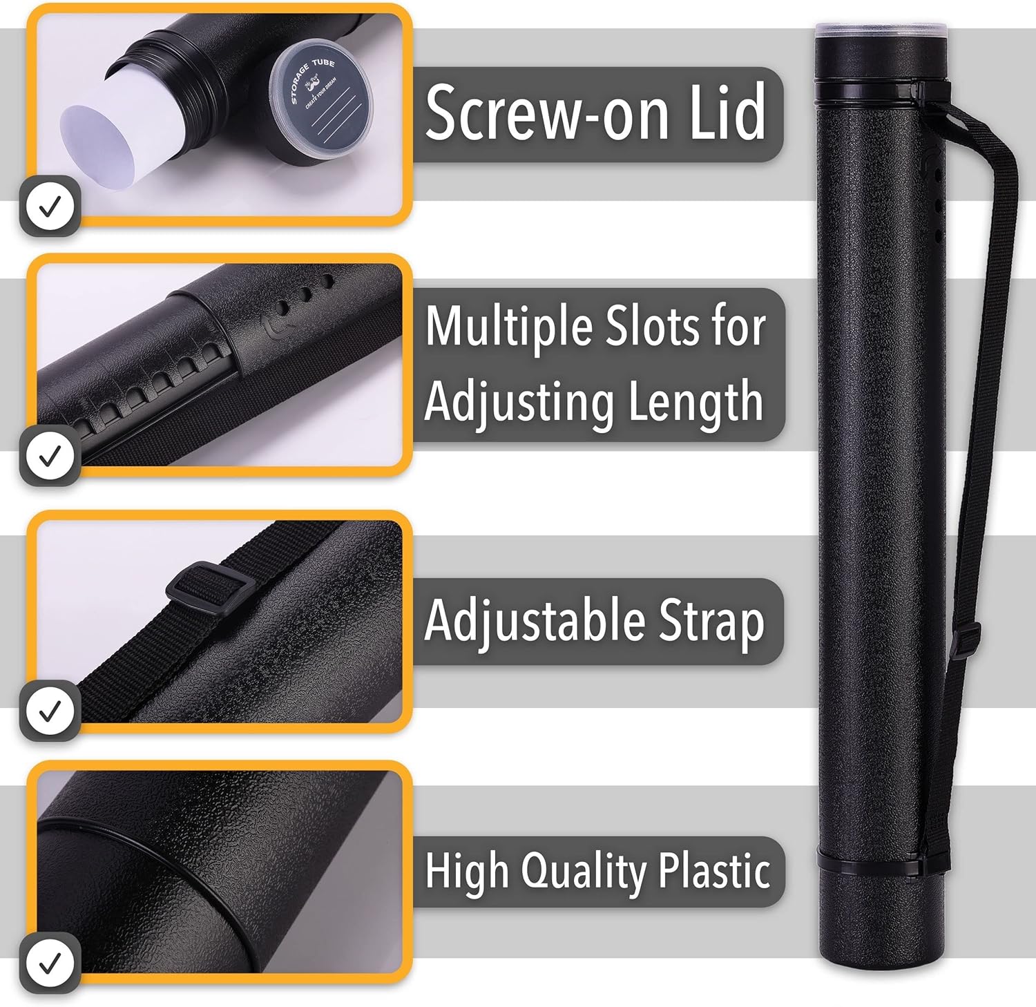 Mr. Pen- Poster Storage Tube with Strap, 25"-40" Extendable