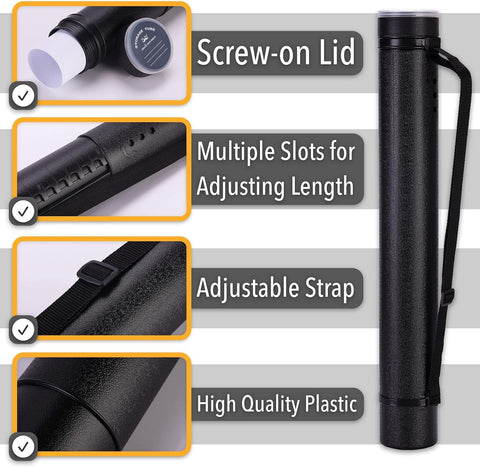 Mr. Pen- Poster Storage Tube with Strap, 25"-40" Extendable