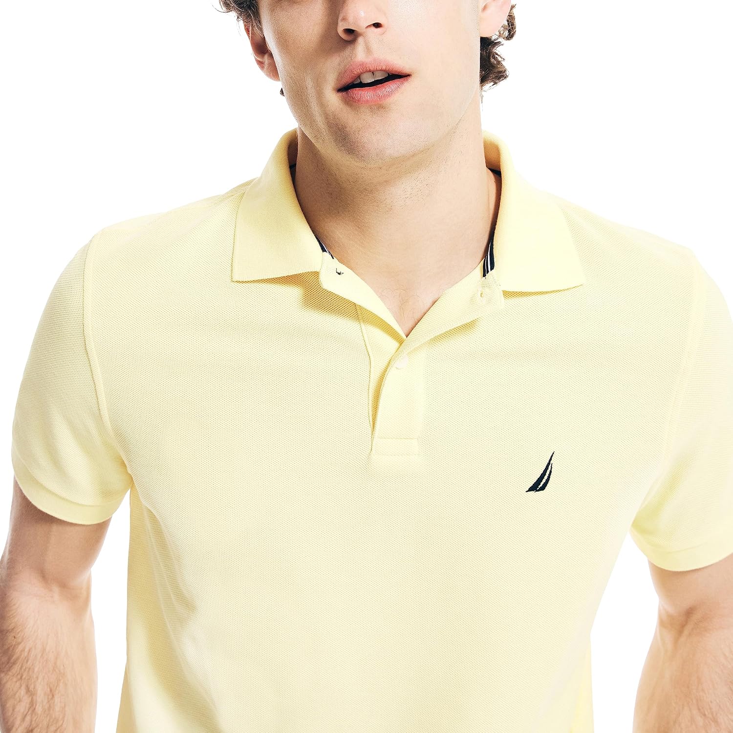 Nautica Men's Classic Short Sleeve Solid Performance Deck Polo Shirt