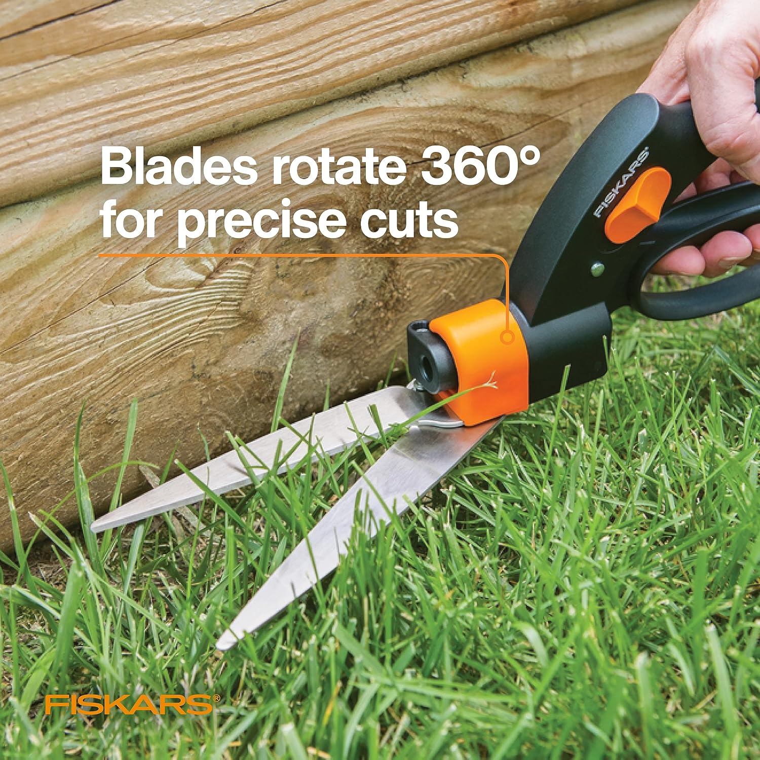 Fiskars 5" Shear Ease Grass Shears, Grass Clippers for Lawn & Garden