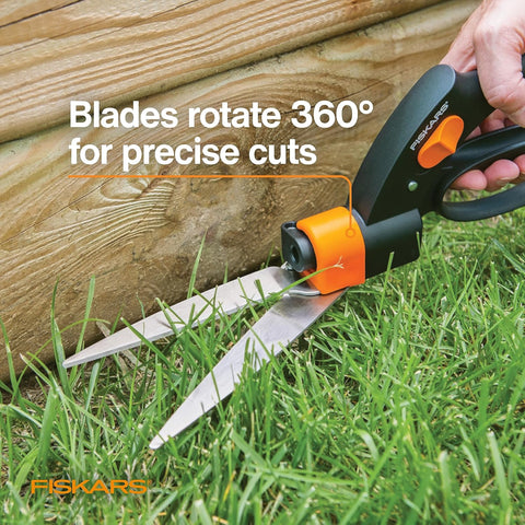 Fiskars 5" Shear Ease Grass Shears, Grass Clippers for Lawn & Garden