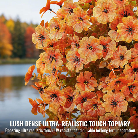 Alupssuc 2Pcs Artificial Fall Ball Flowers for Outdoors Decor, Fake Plants