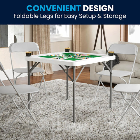 Flash Furniture 34.5" White Folding Card Game Table