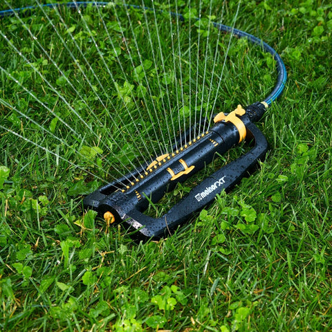 Melnor XT Oscillating Sprinkler, 4500 Sq Ft: Flow, Width & Range Adjust