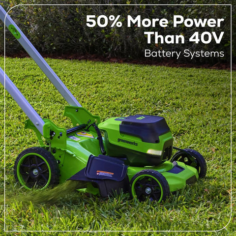 Greenworks 60V 21in Self-Propelled Lawn Mower, (2) 5.0 Ah Battery Kit