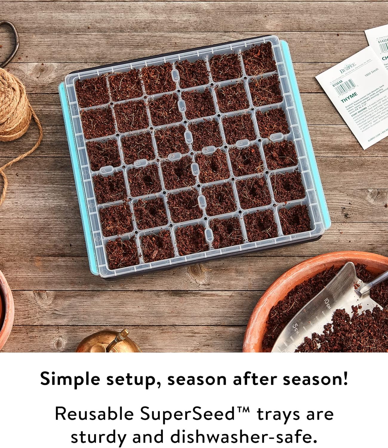 Burpee SuperSeed 36-Cell Reusable Seed Starting Tray for Indoor Seedlings