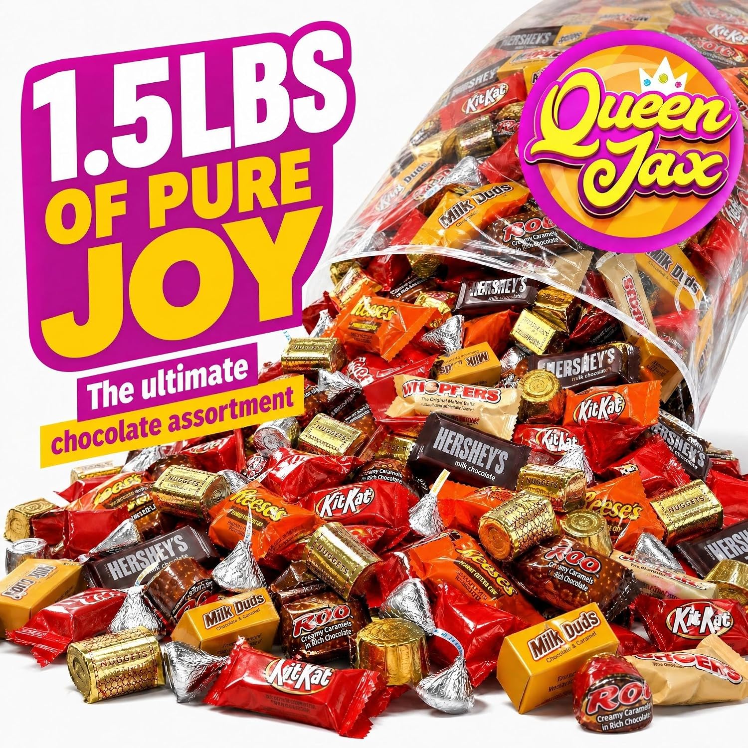 Assorted Chocolate Candy Variety Pack Bulk - 1.5 Lb Bulk Candy Chocolate Mix - Chocolate Candy Bulk - Chocolate - Bulk Candy Individually Wrapped Chocolate Candy Bars - Candy Bulk - Cold Pack Included- Halloween