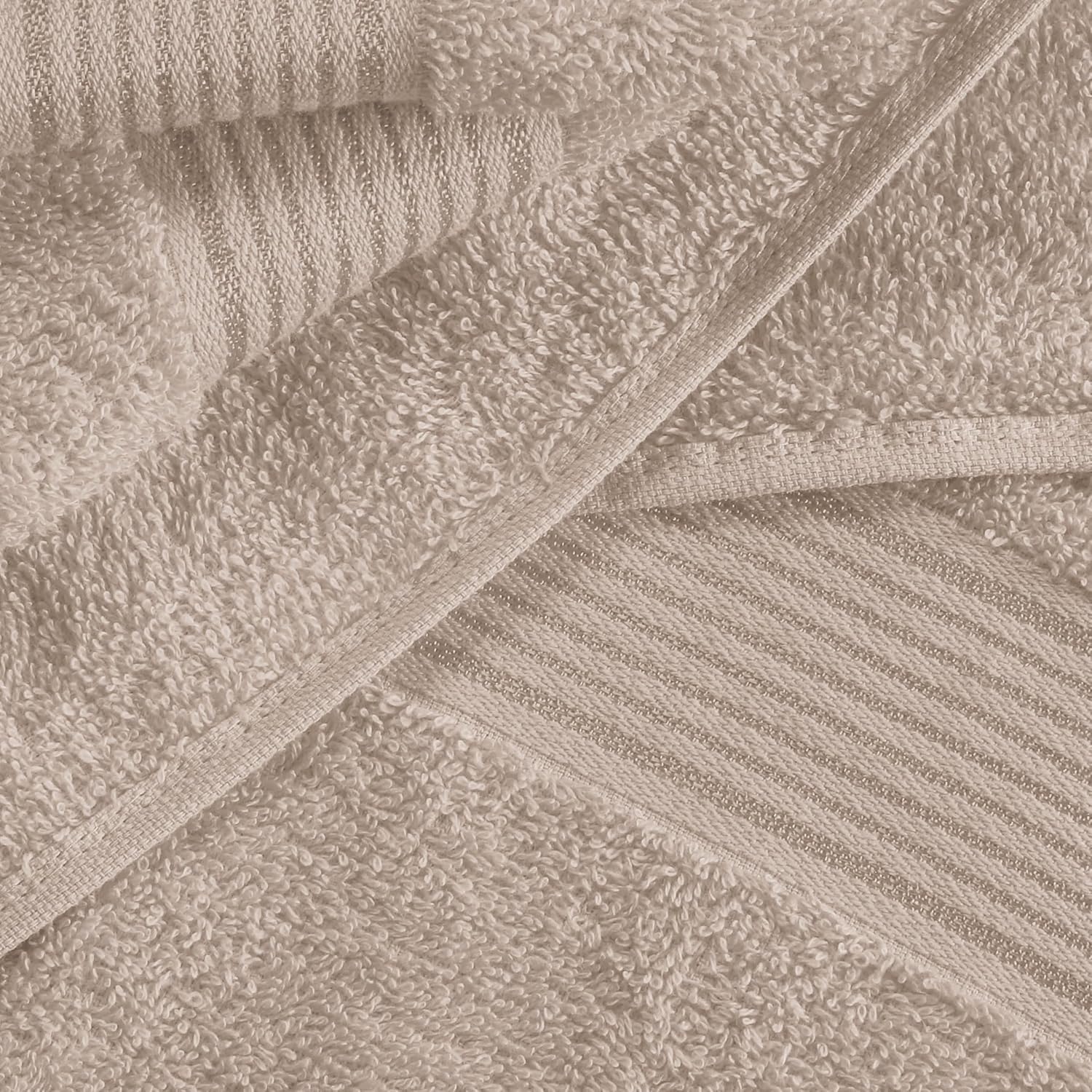 Belizzi Home Ultra Soft 6 Pack Cotton Towel Set, Contains 2 Bath Towels 28x55 inch, 2 Hand Towels 16x24 inch & 2 Wash Coths 12x12 inch, Ideal Everyday use, Compact & Lightweight - Tan