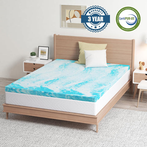 EGO 2 Inch Twin Mattress Topper Gel Memory Foam for Pressure Relief