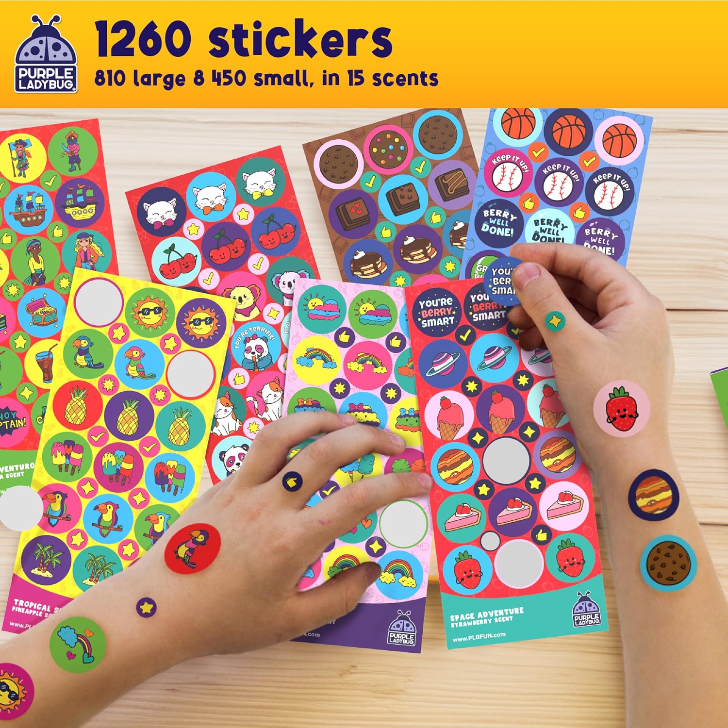 1260 Scratch and Sniff Stickers for Kids, 15 Scents - Smelly Stickers