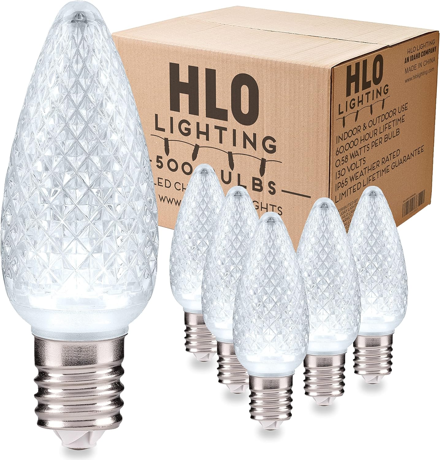 HLO Lighting Set of 25 Orange C9 Faceted LED Christmas Light Bulbs for Indoor & Outdoor Use | Durable Replacement Bulbs