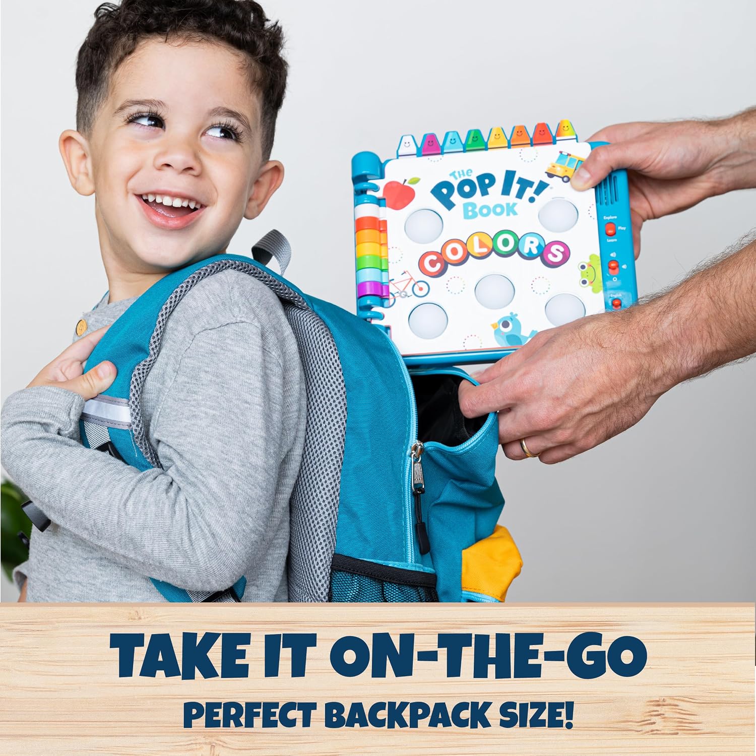 Chuckle & Roar Pop It Book, Colors, English & Spanish, Quiet Mode, 1–4+