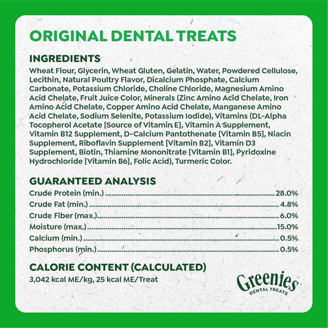 Greenies Teenie Original Natural Dental Dog Treats, Chicken, 65 Count