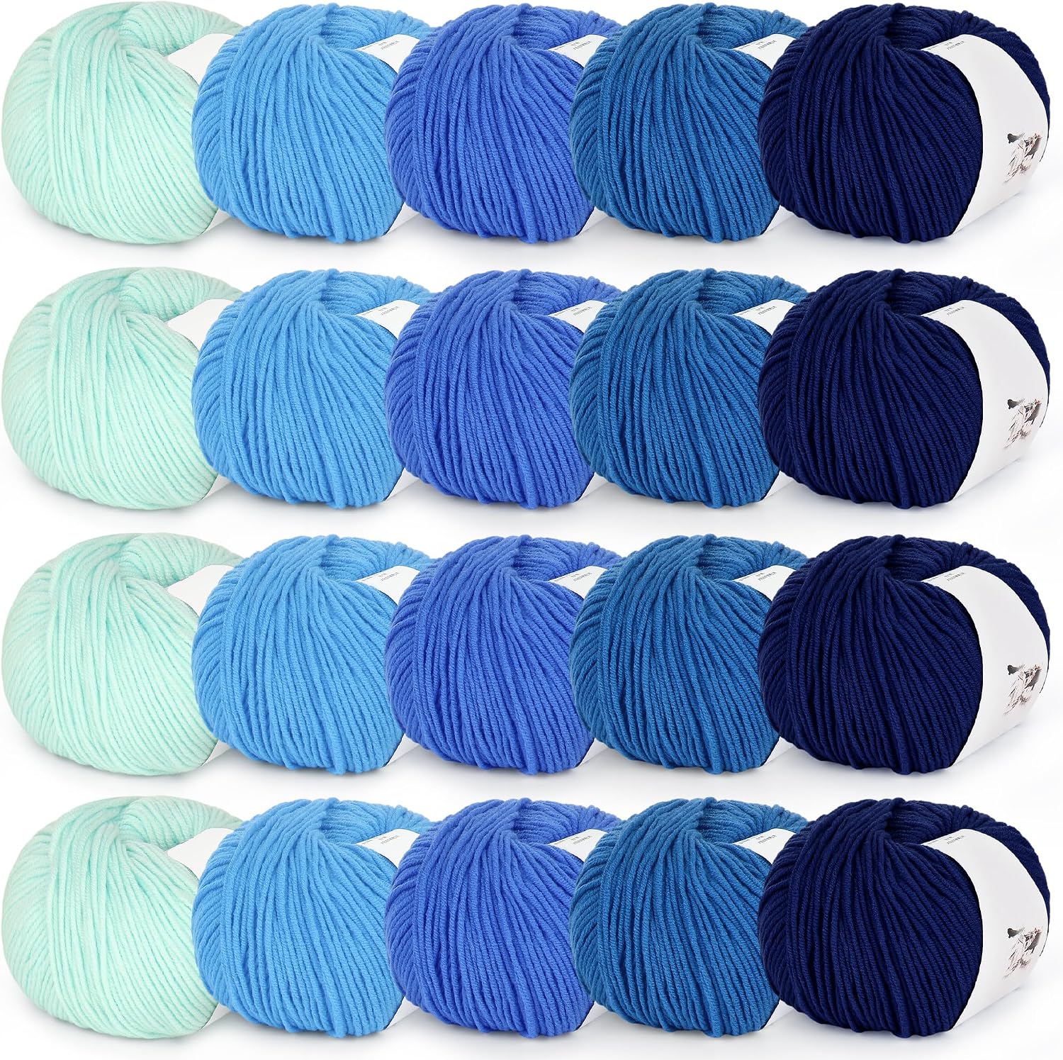 Katech 20 Skeins Cotton Yarn for Crocheting-Crochet Yarn Set-(Color F)