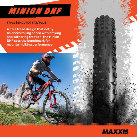 Maxxis Minion DHF | Dual Compound | Mountain Bike Tire, E25, Tubeless Ready