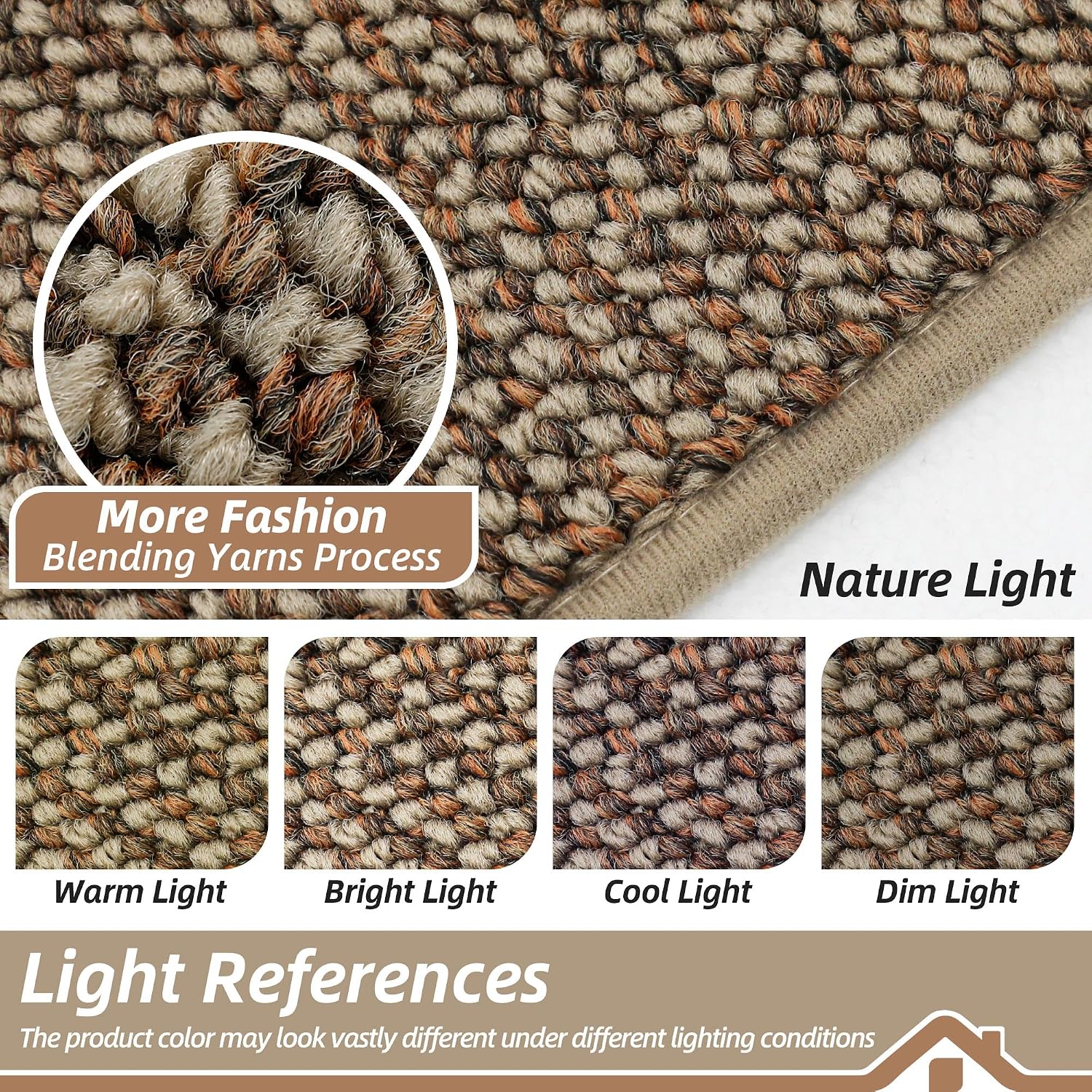 BEQHAUSE Dirt Trapper Door Mat 20" x 32", Non-Slip Washable Doormats, Beige