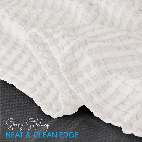 Utopia Bedding 100% Cotton Waffle Blanket Queen Size White, 90x90 Inch