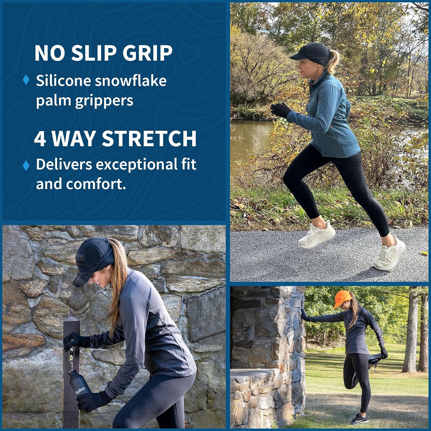 TrailHeads Women's Touchscreen Gloves, Cold Weather Running Gear