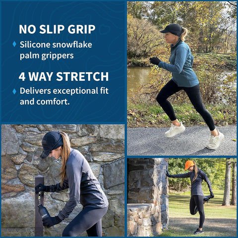 TrailHeads Women's Touchscreen Gloves, Cold Weather Running Gear