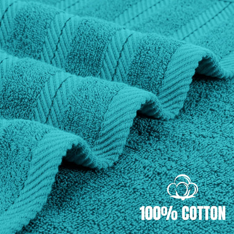 Utopia Towels 8 Pack Towel Set, 2 Bath, 2 Hand, 4 Wash Cloth, Teal