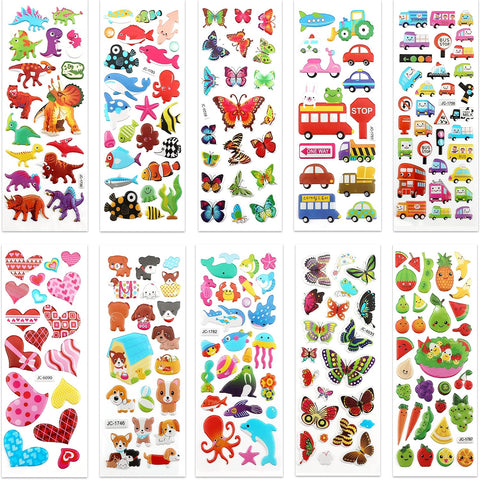 Puffy 3D Sticker for Kid & Toddler 500+ Variety Pack Cute Scrapbook Sticker