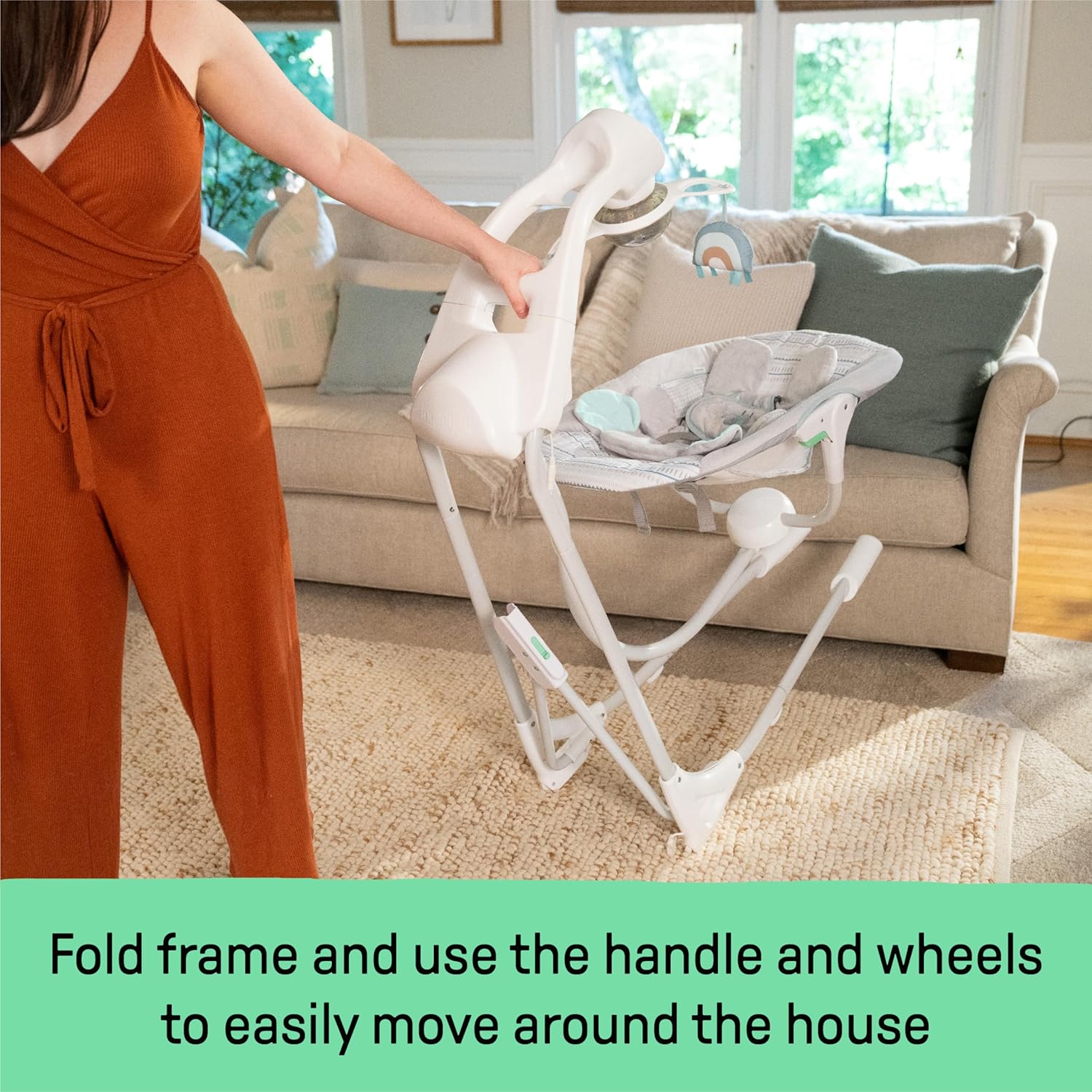 Ingenuity InLighten 5-Speed Baby Swing for Infant, Newborn to 9 Months, Van