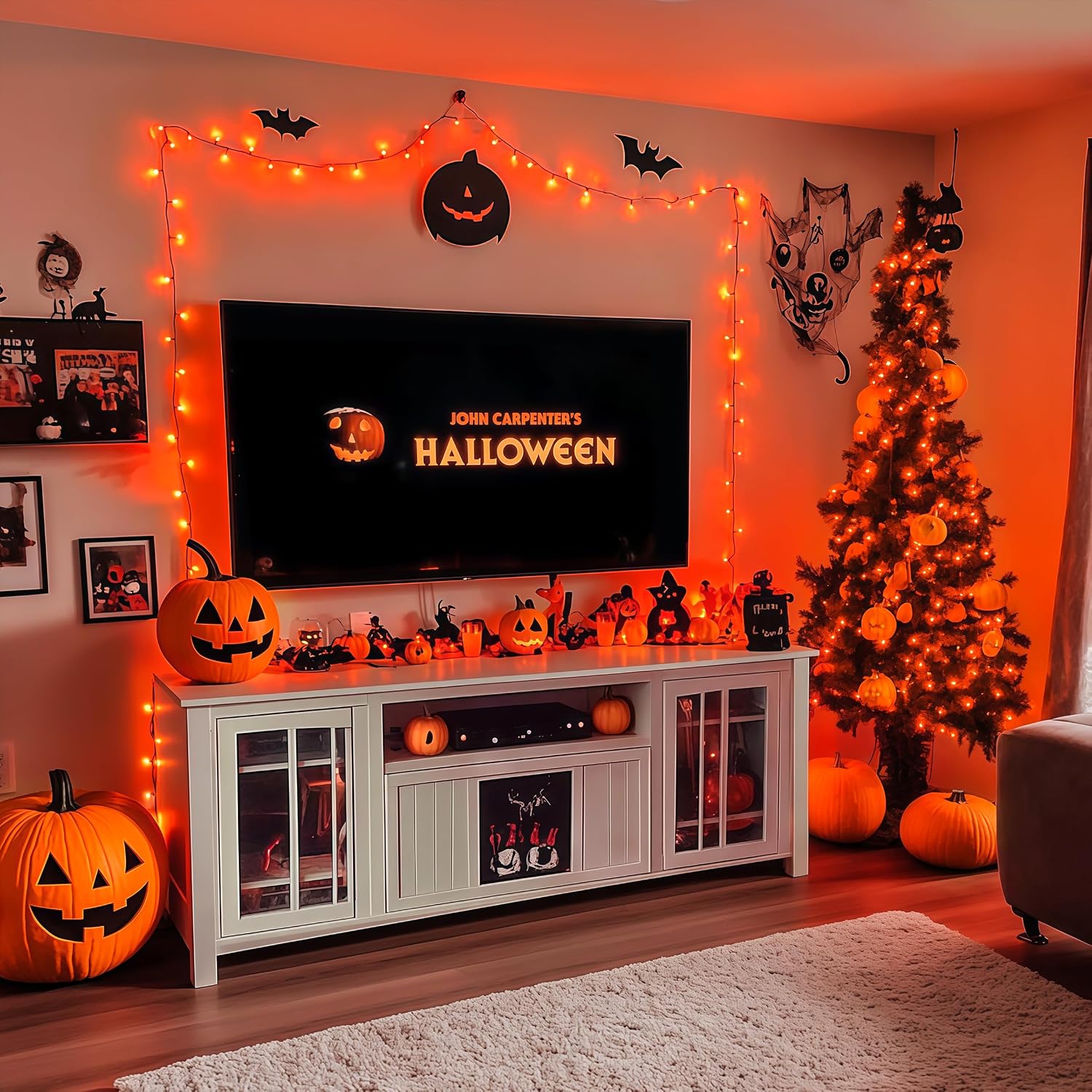 JMEXSUSS 200LED Halloween Lights Outdoor, 66ft Orange String Lights Plug in