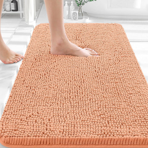 OLANLY Small Bathroom Rugs 30x18, Extra Soft Absorbent Chenille Bath Rugs