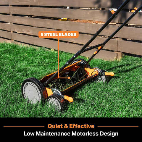 LawnMaster 20” 5-Blade Push Reel Lawn Mower – LMRM2001