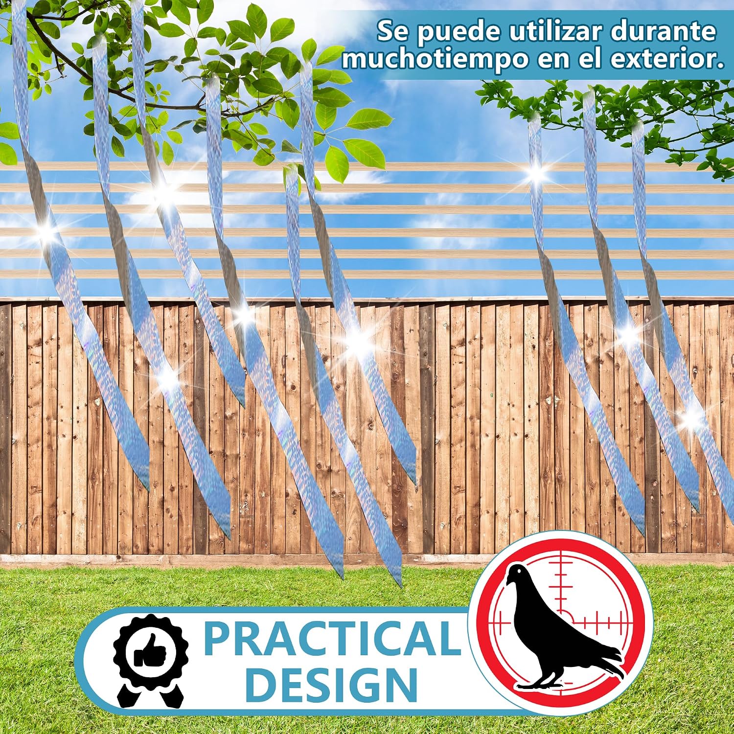 Bird Scare Tapes 500FT*2 Reflective Flash Tape for Birds, Bird Scare Device Double Side Ribbon Scare Birds Away for House, Garden, Yard, Orchard, Patio