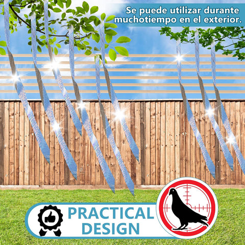 Bird Scare Tapes 500FT*2 Reflective Flash Tape for Birds, Bird Scare Device Double Side Ribbon Scare Birds Away for House, Garden, Yard, Orchard, Patio